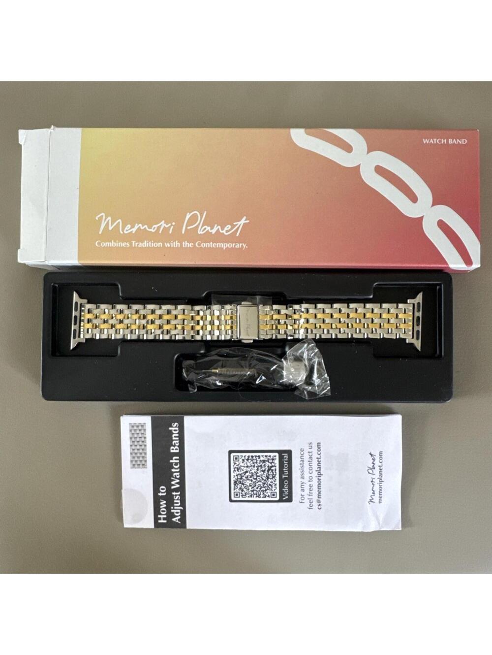 Apple Watch Fancy Silver and Gold Tone Bracelet Band. New In Box Never Used
